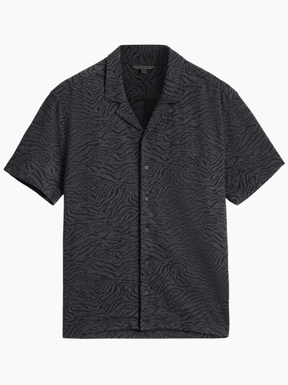 John Varvatos Black Jacquard Cotton-Blend Shirt in Large